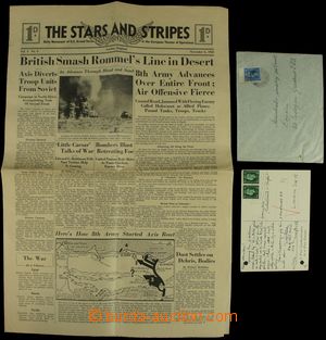119676 - 1940-43 sestava 3ks dokumentů, 1x dopis s DR Čs.PP, pohled