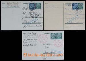 119754 - 1938 sestava 3ks dopisnic Hindenburg do ČSR dofr. zn. emise