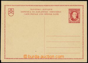 119800 - 1939 CDV5X, Hlinka 1,20K, dvojitá dopisnice, barevný chybo