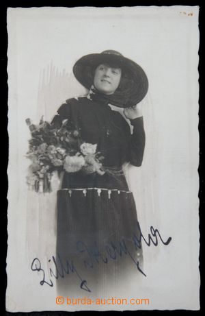 119854 - 1920? ???, signature with dedication on own Ppc, Lilly Mery.