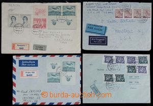 119855 - 1945-49 comp. 4 pcs of airmail letters sent to USA, multicol
