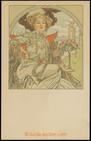 119905 - 1900 MUCHA Alfons (1860–1939), Dáma v klobouku, litografi