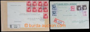 120106 - 1945-46 comp. 2 pcs of Reg letters with franking stamp. Lond
