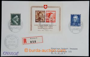 120183 - 1942 R-dopis vyplacený aršíkem Mi.Bl.6 + Mi.399, 402, PR 