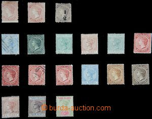 120250 - 1867-95 selection 18 pcs of stamps, SG.1, 4, 19, 50, 52, 53a