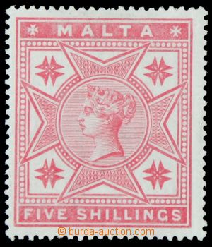 120369 - 1886 Mi.10 (SG.30w), Královna Viktorie 5Sh červená, přev