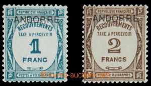 120403 - 1932 FRENCH OFF.  Mi.P14-15, Doplatní s přetiskem ANDORRE,
