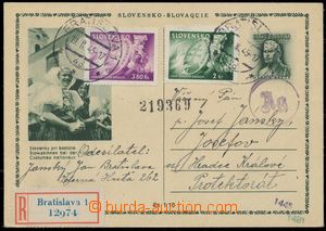 120421 - 1945 CDV13/18, pictorial PC sent as Reg to Bohemia-Moravia, 