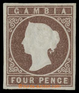 120576 - 1874 Mi.3 (SG.5), Queen Victoria 4P brown, very wide margins