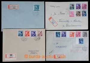 120586 - 1945 sestava 4ks R dopisů vyfr. zn. s přetisky OLOMOUC, KO