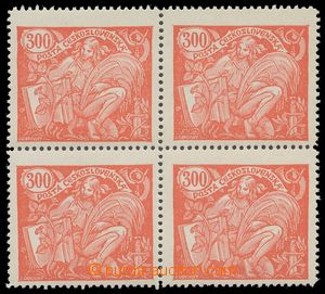 120597 -  Pof.166A, 300h red, block of four, line perforation 13¾