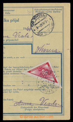120675 - 1940 cut parcel dispatch-note with delivery fee/charge paid 