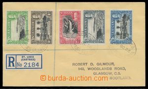 120681 - 1936 philatelic Reg letter with Mi.84-88, CDS CASTRIES ST. L