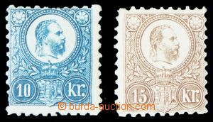 120697 - 1871 Mi.11-12a, Franz Josef 10Kr a 15Kr, měditisk, kat. 950