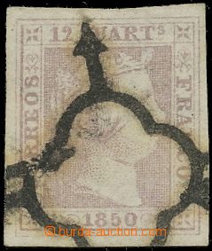 120733 - 1850 Mi.2, Královna Izabela II. 12Cs fialová, vzadu vícen