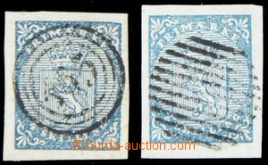 120738 - 1855 Mi.1 2x, Coat of arms, comp. 2 pcs of stamps with whole