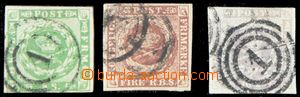 120748 - 1851-54 Mi.1, 5, 6, Crown Insignia, comp. 3 pcs of stamps, N