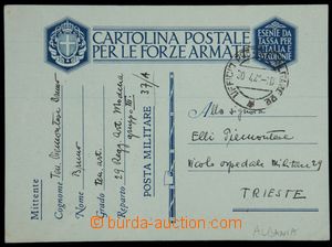 120809 - 1941 ALBANIA  lístek PP odeslaný v r. 1941 z Albánie, DR 