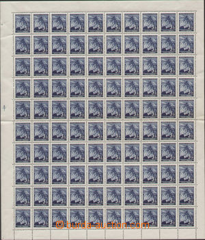 120837 - 1939 Pof.20, Linden Leaves 5h blue, 100-stamps. sheet with c