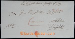 120900 - 1785 folded letter with red straight line postmark Von PRAG,