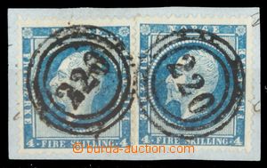 120934 - 1856 Mi.4, King Oscar I., value 4Sk dark blue, 2 pcs of on s