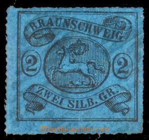 120992 - 1864 Mi.15A, Znak v oválu, 2Gr černá na tmavě modrém pa