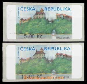 121009 - 2000 Pof.AT1, Veveří (castle), 2 pcs of stamps, 1x value 5