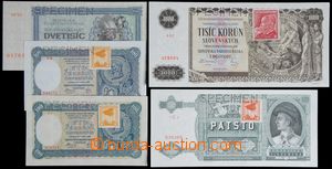 121075 - 1940 SLOVAKIA  comp. 5 pcs of specimens, Ba.62-65, 69, quali