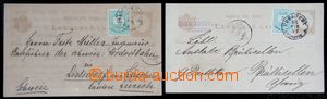 121107 - 1890-91 dopisnice Mi.P14, bez průsvitky, 2ks, obě dofr. zn