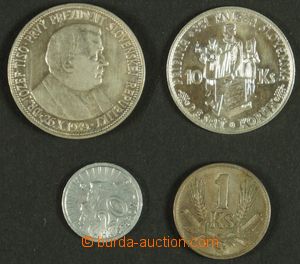 121183 - 1939-45 SLOVENSKO  sestava 4ks mincí, 20Ks Tiso Ag 2/2, 10K