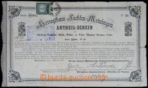 121192 - 1889 GERMANY  Allotment Certificate Duchy of Saxe-Meiningen 