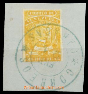 121218 - 1859 I. emise, Mi.1 II.b, Znak ½R tmavě žlutá, loká