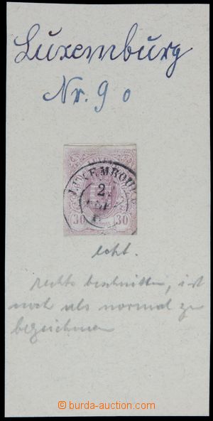 121247 - 1859 Mi.9, Znak v oválu 30C fialová, kat. 280€, vlevo t