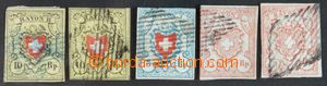 121411 - 1850-52 comp. 5 pcs of classical stamp., contains Mi.8 II., 