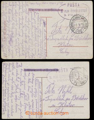 121433 - 1919 2x pohlednice zaslaná do Čech z hraničního maďarsk