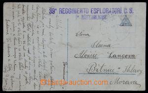 121437 - 1919 pohlednice zaslaná PP, 2-řádkové italské razítko 