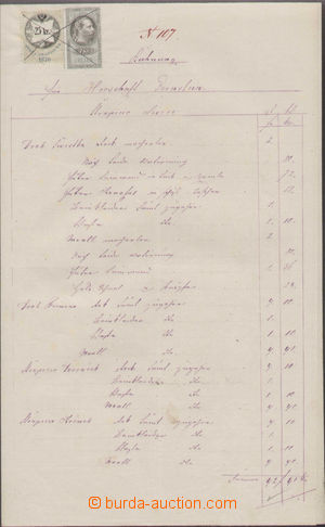 121454 - 1875 RAKOUSKO-UHERSKO  listina s vyúčtováním z 16.5.1875