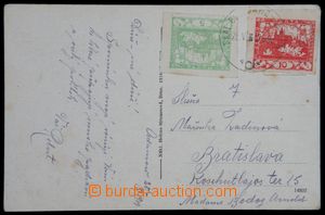 121460 - 1919 pohlednice vyfr. známkami Pof. 3 + 5, lehké předbě
