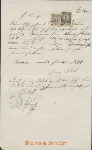 121491 - 1890 AUSTRIA-HUNGARY  document/-s with revenues of issue 188