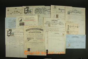 121504 - 1787-1922 RAKOUSKO, ČSR  konvolut 16 faktur a listin se zdo