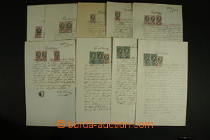 121505 - 1875-77 RAKOUSKO-UHERSKO  konvolut 9ks listin s krejcarovým
