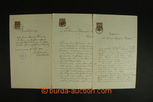 121515 - 1898-1910 RAKOUSKO-UHERSKO   konvolut 3 listin s kolky emis