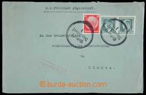 121520 - 1938 dopis do Olomouce vyfr. smíšenou frankaturou čs. a n