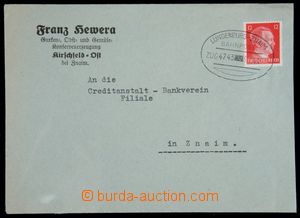121533 - 1937 commercial letter f. Franz Hewera, Kirschfeld (Hodonice