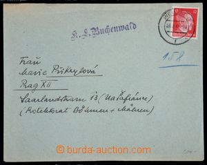121542 - 1943 KT BUCHENWALD  dopis do Protektorátu, vyfr. zn. Hitler