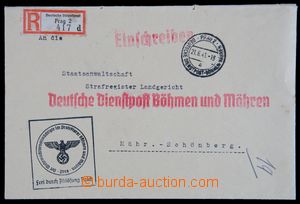 121560 - 1941 Reg letter to Šumperk, CDS German Service Post PRAG 2/