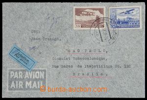 121610 - 1938 airmail letter to Brazil with Pof.L12-13, CDS BRATISLAV
