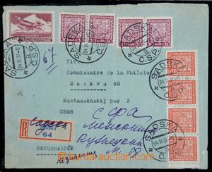 121613 - 1937 R+Let-dopis do Moskvy vyfr. zn. Pof.L10, 250 4x, 252 4x