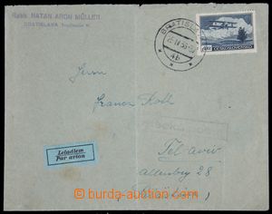 121614 - 1938 Let-dopis do Tel-Avivu vyfr. zn. Pof.L11, DR BRATISLAVA