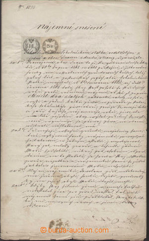 121630 - 1859-70 RAKOUSKO-UHERSKO  nájemní smlouva z roku 1859 s 2x